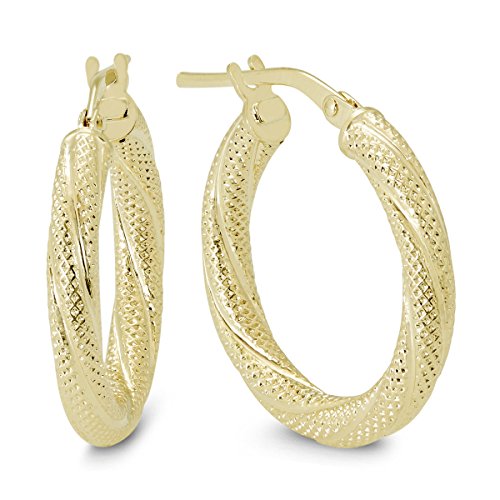 20MM Round Luster Hoop Earrings in 10K Yellow Gold