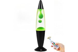 ORDERSOON Remote-Controlled 13" LED Magma Motion Lamp Relaxing Liquid Light, Nightlight- 16 Color Changing, Relaxing Night Light, Perfect Home Decor Gift for All Ages(Black)
