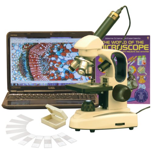 AmScope M149C-WM Compound Monocular Microscope, WF10x And WF25x