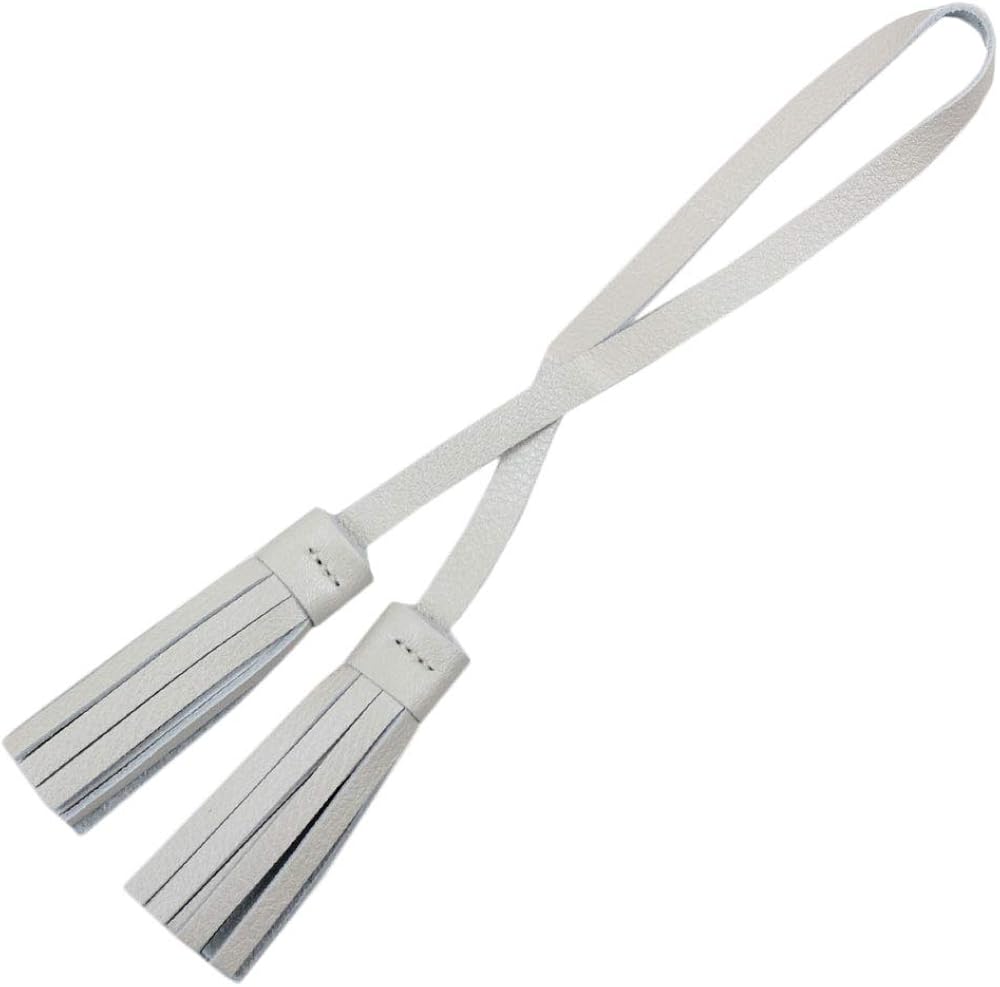 Amazon 本革レザー タッセル チャーム バッグチャーム 日本製 レディース シャイニーホワイト キーホルダー チェーン