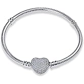 MICOO 925 Sterling Silver Snake Chain Butterfly Charms Bracelet, Evil Eye Bracelet with 5A Cubic Zirconia Bracelets for Women Birthday Gifts