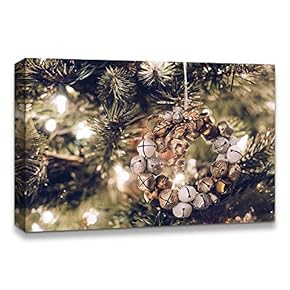 Canvas Wall Art Christmas Tree Celebration Painting Artwork for Home Prints Framed - 12x18 inches