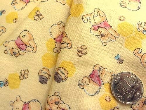 Amazon 40ｃｍ単位で販売 ダブルガーゼ 生地 布 キャラクター くまのプーさん イエロー 柄番号４８ ディズニー 綿100 生地幅 約106cm 商品の特性上 柄が多少歪んでいる場合がありますのでご了承ください ダブルガーゼ生地 ガーゼ ピロル
