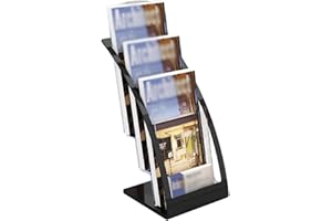 Modern Freestanding Magazine, 3 Tier Catalog Shelf Desktop Display Shelf Propaganda Rack Newspaper Rack Office Filing Rack St