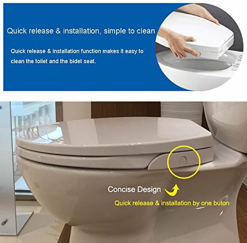 Hibbent Bidet Toilettensitz Nicht elektrisch sanftes Schlieen mit selbstreinigender Doppeldse hygienische Reinigung des Intimbereichs RundStandard O Form OB108 wei
