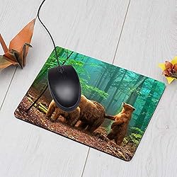 Nicokee Bear Gaming Mousepad Brown Bear Family in