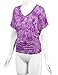 LL WT1114 Womens V Neck Short Sleeve Tie Dye Shirring Dolman Top XXL Purple
