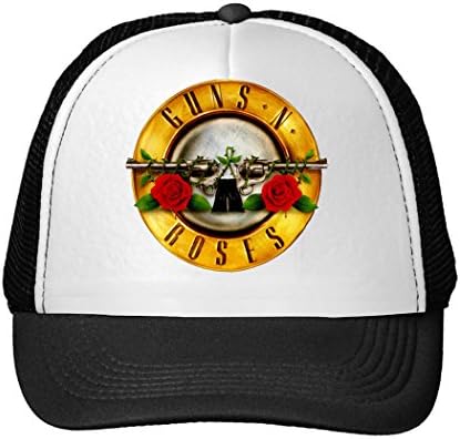 BIBIBO Gun N' Rose Gun Across Rose Adjustable Breathable Mesh Caps Sun Hats Unisex Black
