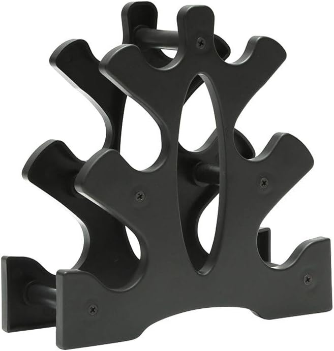 Ugood Vertical Dumbbell Weight Racks – 3 Tier - Leaf Shape and Triangle Dumbbell Storage A Frame Tree Rack – Black
