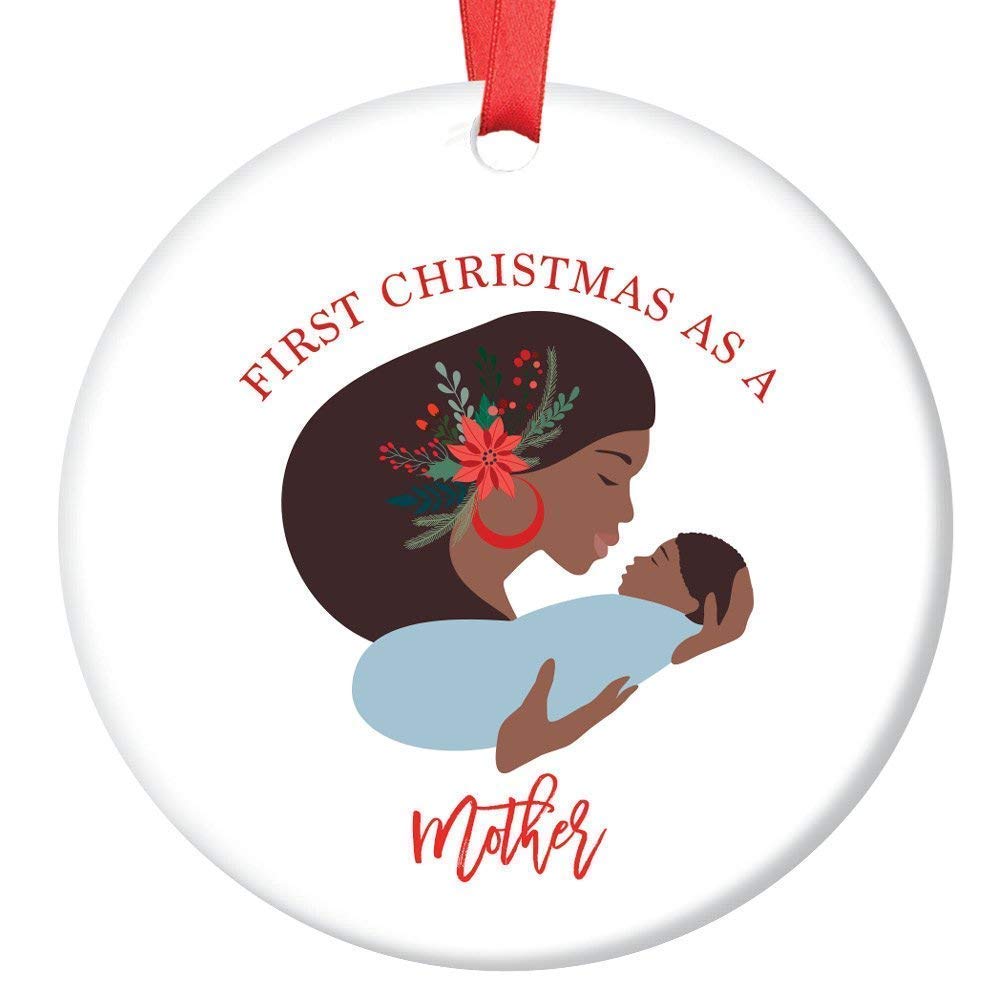 mother son christmas ornament