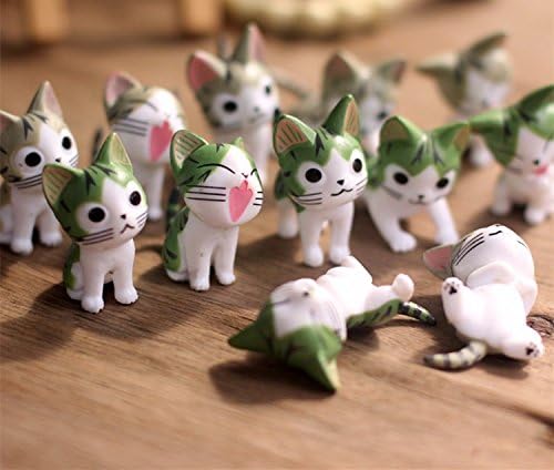 (6pcs/lot) Cheese cat miniature figurines toys cute lovely Model Kids Toys 4cm PVC japanese anime children figure world 151208