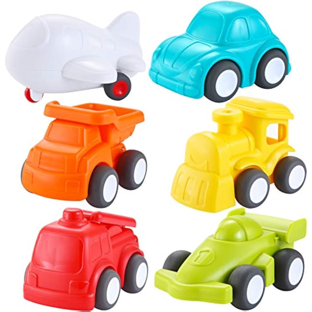 JOYIN 6 Pack Toddler Car Toys Push Go Free Wheel City Traffic Little