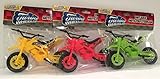 Dirt Bike Free Wheeling Set of 3: Yellow, Green and Red