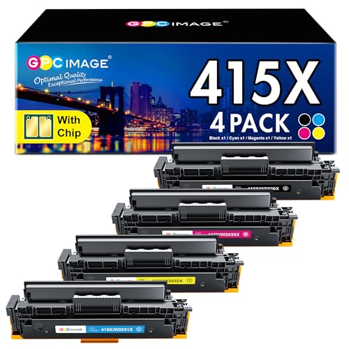 415X MFP M479fdw 415A Toner with Chip Compatible for HP 415X 415A Toner for HP Color LaserJet Pro MFP M479fdw M479dw M479dn M479fnw M479fdn M454dw M454dn M480f M455dw n W203 0X W2030A W2031X (4-Pack)