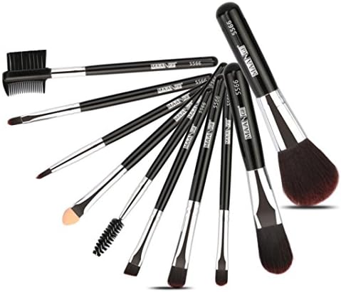 Memela 10pcs Cosmetic Makeup Brush Blusher Eye Shadow Brushes Set Kit (Black)