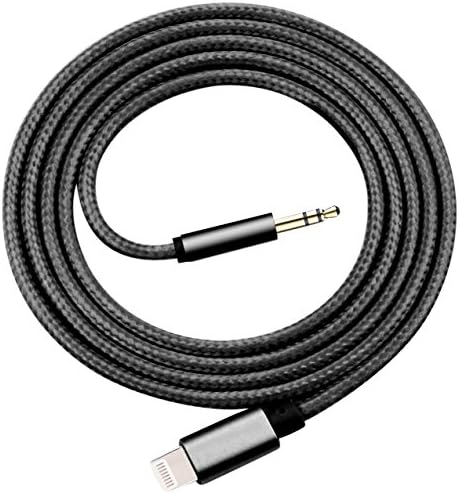 Lightning Connector to 3.5mm Car Audio Jack Adapter Cord iPhone 7 Earphone Adapter Braided(Rose)