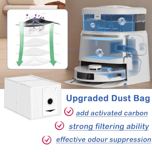 SpeHiate Accessories for ECOVACS DEEBOT T30 Omni/ T30 Pro Omni Robot Vacuum Cleaner, Replacement Part with 1 Main Brush, 4 HEPA Filters, 6 Mops, 4 Dust Bags, 4 Side Brushes