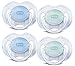 Philips Avent BPA Free Translucent Newborn Pacifier, 0-6 Months, 4 Pack, Green/Blue