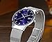 Fashion Mens Watch Mesh Band Japanese Analog Quartz Movt Thin Dial Date Wrist Watches,Blue