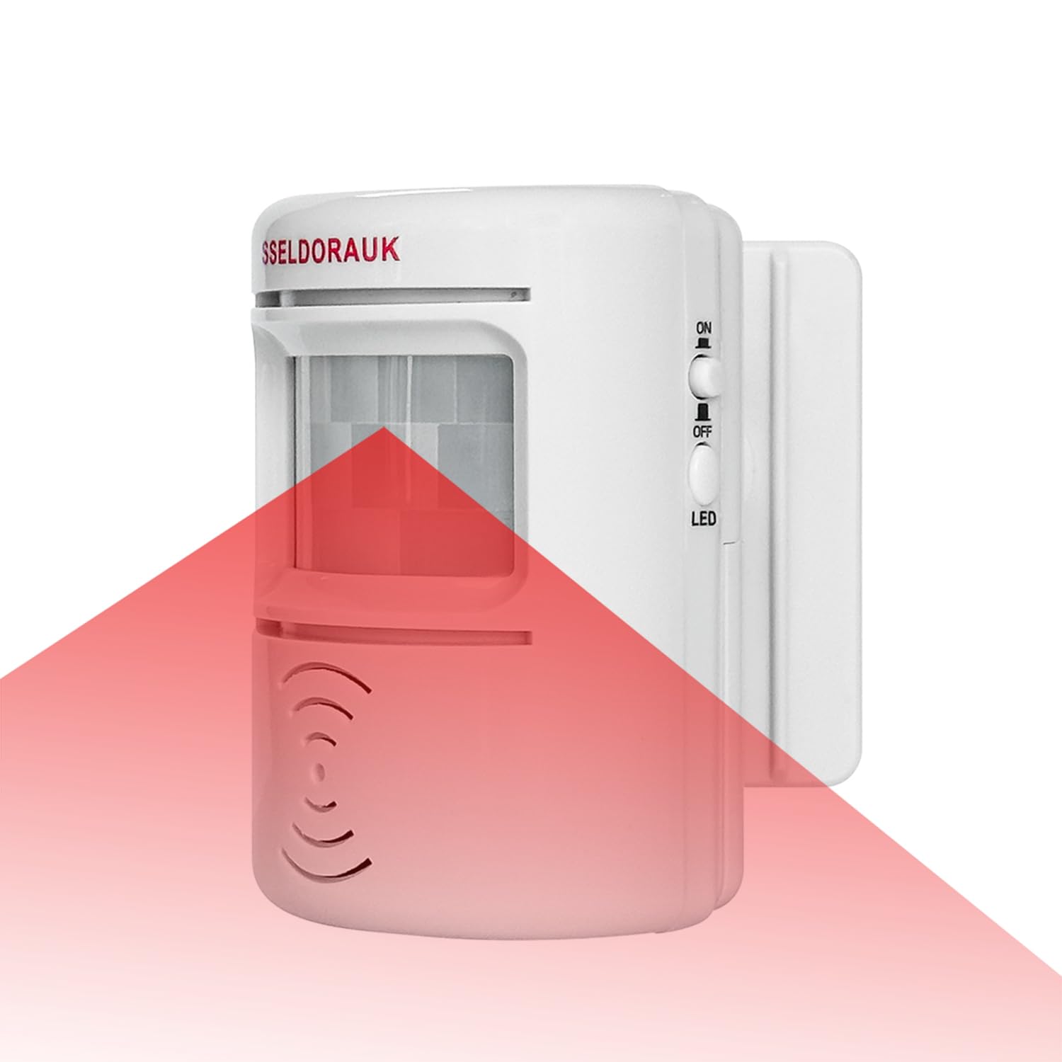 S SELDORAUK PIR Motion Sensor, Shop Visitor Alert Welcome Chime Infrared Detector Dingdong Door Bell Burglar Alarm Wall Mounted Range max.7m 110 Degrees 100dB 13 Melodies Include Barking Swivelling