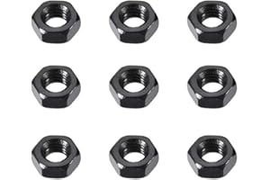 uxcell M3 Carbon Steel Grade 8 Hexagon Hex Nut Black 100pcs