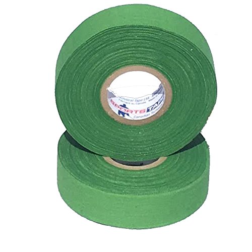 Sports Tape ATHLETIC TAPE (Hockey Lacrosse Stick Tape, Baseball Bat Tape) 2 Pack (Green, 1"x82 Feet)