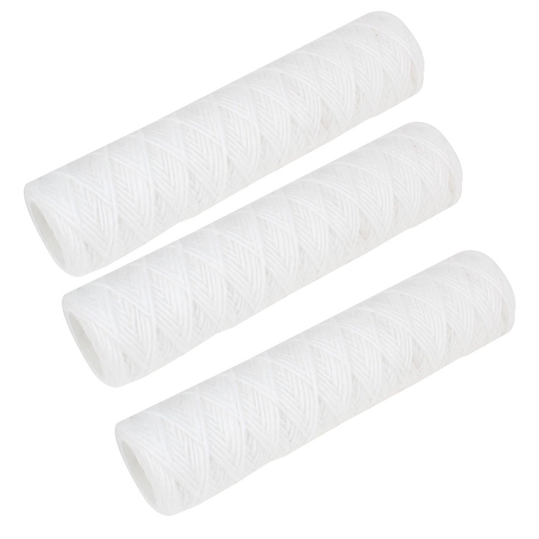 Sourcingmap® 3pcs White Cylinder Shape String Wound Water Filter Cartridge 10"