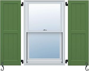 Atlantic Premium Shutters ACB417X90PN Classic Framed N, Board and Batten Shutters (Per Pair), 17