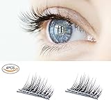 New Magnetic False Eyelashes , Ultra Thin 3D Fiber Reusable Best Fake Lashes Extension for Natural and Reusable Fake Eyelashes Natural Look, 1 Pairs (4 Pieces)Handmade (3D effects)
