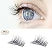 New Magnetic False Eyelashes , Ultra Thin 3D Fiber Reusable Best Fake Lashes Extension for Natural and Reusable Fake Eyelashes Natural Look, 1 Pairs (4 Pieces)Handmade (3D effects)