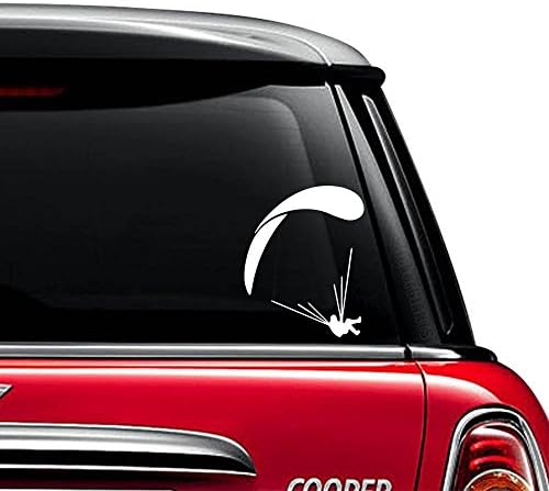 Paragliding Parchuting Sports Vinyl Decal Sticker For Car Truck Motorcycle Window Bumper Wall Laptop Size- (6 inch) / (15 cm) Tall / Color- Gloss Black