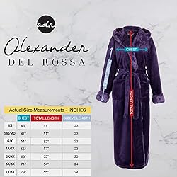 Alexander Del Rossa Women’s Robe, Warm Fleece