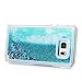 Badalink Note 5 Case, Samsung Galaxy Note 5 Case - Quickstand Flowing Liquid Floating Bling Glitter Sparkle Stars Hard PC Cover Cute Ultra Slim-Fit Protective Cover Stylus Pen Dust Plug Blue