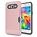Galaxy Grand Prime Case,Galaxy J2 Prime Case with Phone Stand,Ymhxcy [Credit Card Slots Holder][Brushed Texture] Dual Layer Shockproof Protective Cover for Samsung Galaxy G530H-LCK Rose Gold