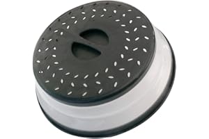 JYYHSF Collapsible Microwave Splatter Cover, 10.5 Inch, Dishwasher-safe, Microwave Plate Cover With Steam Vent，BPA-Free Silicone & Plastic(black)