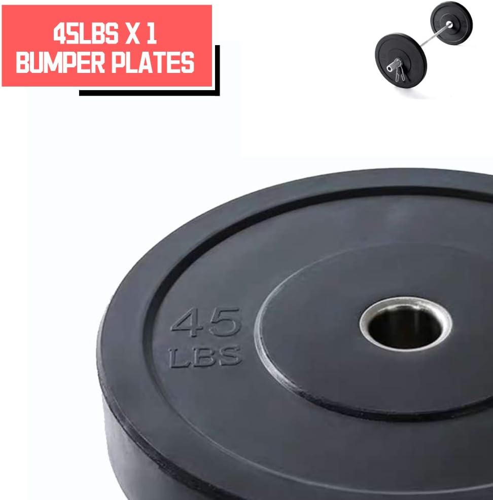 Premium Bumper Plates, High Elastic Olympic Weight Plates Set Barbell Weighted Plates for Strength Training, Work Out Weight Fitness