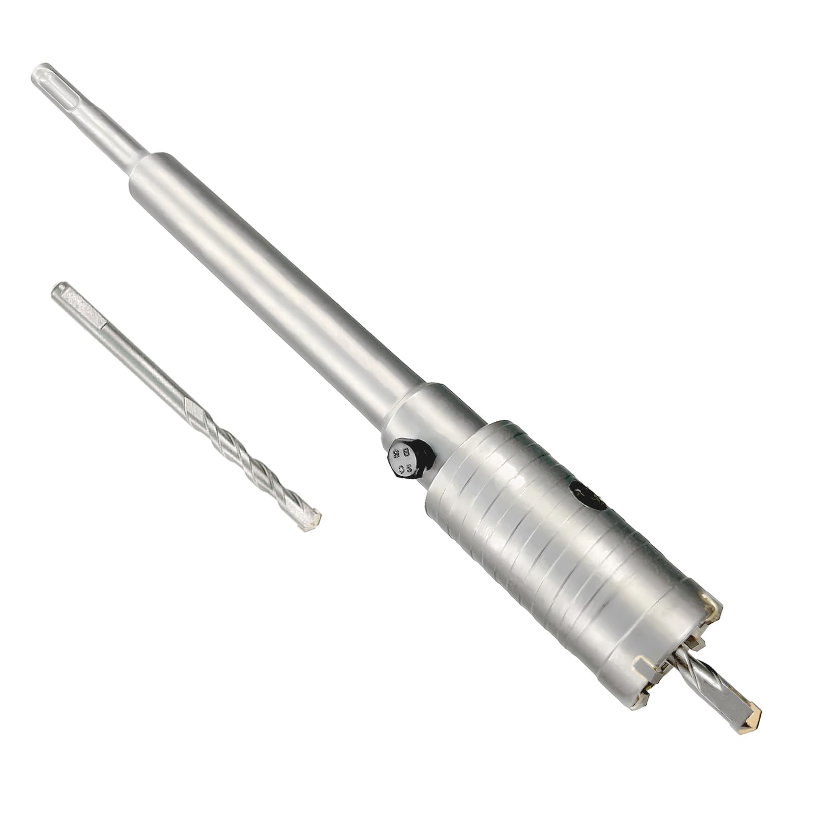 Photo 1 of 1-3/8" Concrete Hole Saw, 35mm Tungsten Steel Core Bit for Cinder Block, Brick, Rock, Plank Walls for Pipes or mini Split Lines, with SDS Plus Shank and 2 Center Positioning Drill Bits.