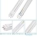 Brillihood T8 LED Shop Light Tube, 4FT, 18w (40W equivalent), Dual-End Powered, 6000K Cool White, 2000 Lumens, Clear Cover Lens, T8 T10 T12 Fluorescent Bulbs Replacement, (Pack of 10)