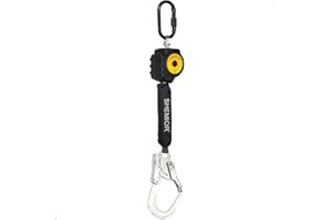 6FT Self Retracting Lifeline, Swivel Top Lightweight Housing Shemior Web SRL ANSI Self Retractable Safety Lanyard, Fall Arrest Protection Gear for Roofing Construction, Rebar Hook