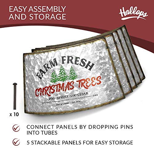 Hallops Galvanized Christmas Tree Collar Farm Fresh Christmas