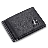 Mercedes Benz Bifold Money Clip Wallet with 6 Credit Card Slots - Genuine Leather