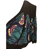 Womans Boho Skirt Vintage Black Printed Flare Gypsy Maxi Skirts