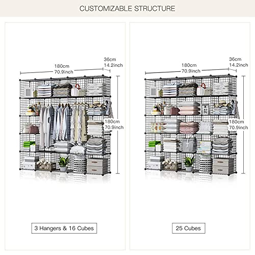 YOZO Wire Cube Storage Metal Closet Wardrobe Room Organizaion armoire