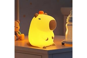 KangTen CHEN Capybara Little Night Light for Kids, Portable USB Rechargeable Animal Lamps Touch Control Lamp, Silicone Night Light with Timing Function,Children's Christmas Gifts