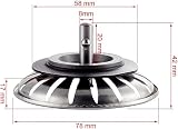 Ibergrif 2 Pack Stainless Steel Kitchen Sink Plug Strainer 78mm M34351-2 view 2