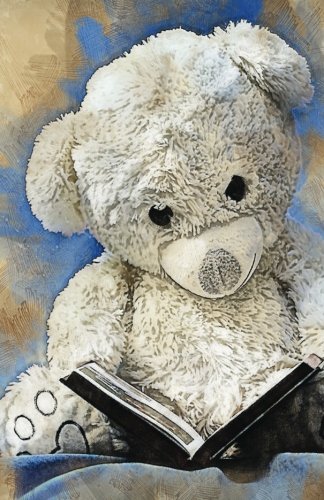 Teddy Bear Grunge Vintage Journal Notebook, Dotted Grid Paper: 250 Numbered Pages, 5.5" x 8.5"
