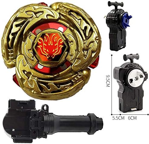 Lots Best Gyro 4D DF105LRF Top Metal Fusion Fight Master Gold L-Drago Battling Tops Toys and Bey Launcher L/R String Launcher and Launcher Grip Starter Set! Gift Toys for Children