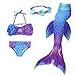 Camlinbo 3Pcs Girls Swimsuits Mermaid for Swimming Mermaid Costume Bikini Set for Big Girls Birthday Gift 3-12 Years