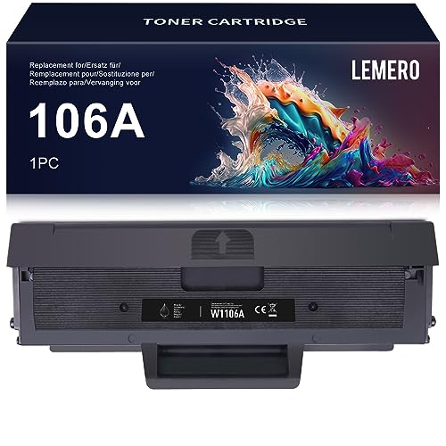 Lemero 106A Compatible Toner Cartridge for HP Laser MFP 137fnw, 135w, 135a, 135wg, 107w, 107a - W1106A