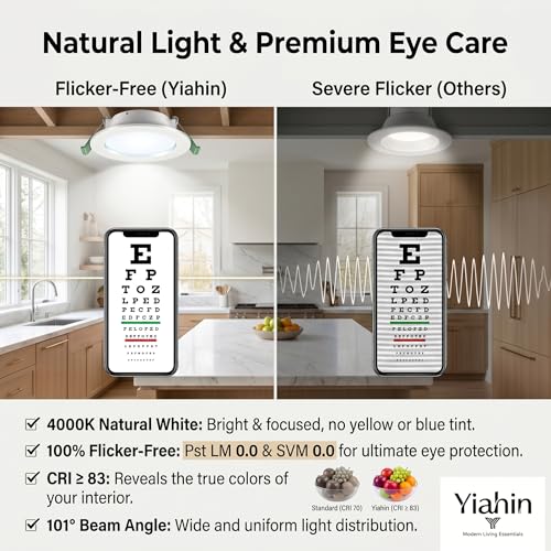 20 Pieces LED Recessed Spotlight Kit Ultra Slim 4W 339LM Natural White Light 4000K Plastic Ceiling Panel for Plasterboard, Anti-Corrosion and Safe Insulation, for Kitchen, Bathroom, Living Room